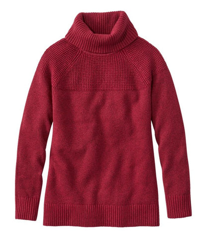 Women's All-Day Waffle Sweater, Turtleneck