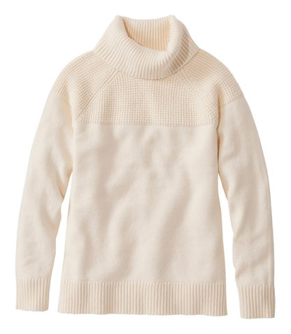 Women's All-Day Waffle Sweater, Turtleneck